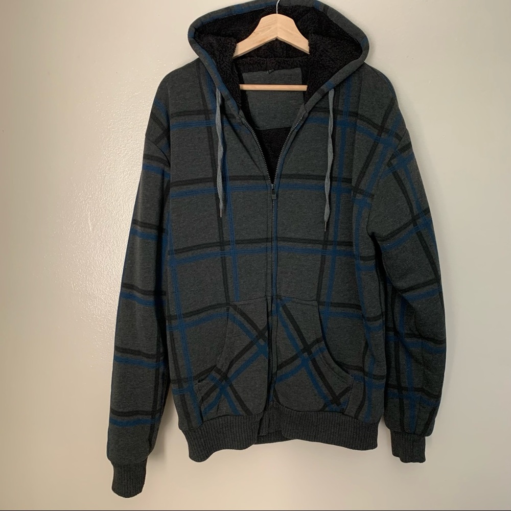 Plaid Sherpa Hoodie